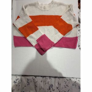 Moon & Madison Women's M Colorblock Striped Knit Sweater Pullover